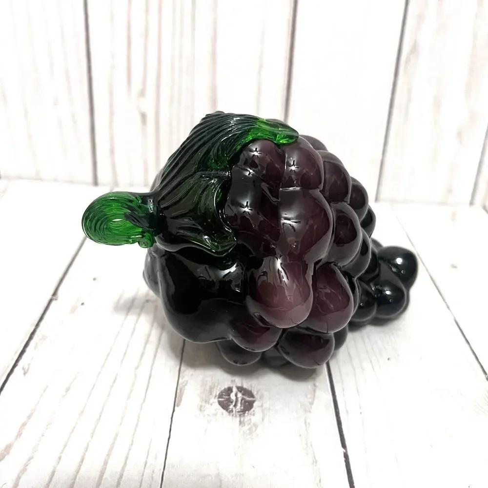 Murano Hand Blown Glass Grape Cluster Grapes Decoration Purple Vintage